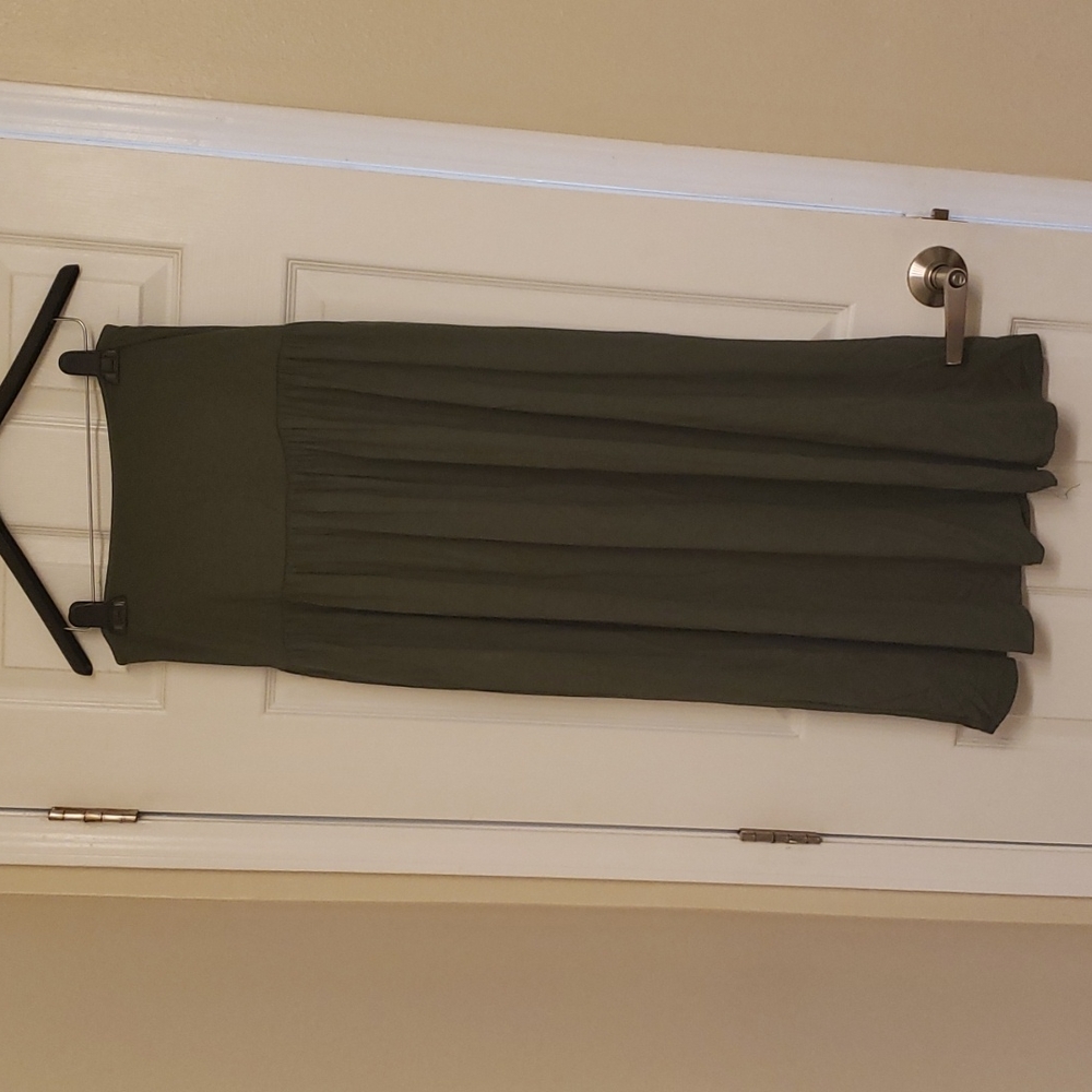 New Womens Maxi Skirt Olive green Size M